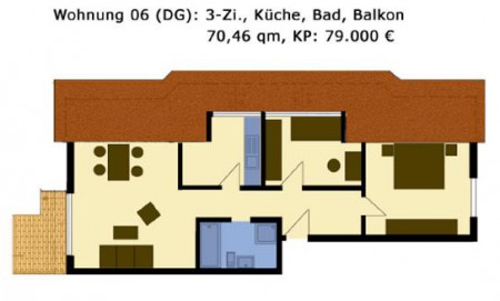 Appartement 6 - 70,4 m2 / 3 kamers